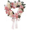 Rose Heart-Shaped Wreath with Gold Wire Stems 2
