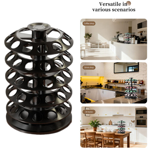 Practical 60 Slot Coffee Pods Organizers Rotating Base For 1