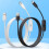 Flexible PVC USB to USB C Power Control Cord With-Black 6