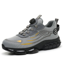 (GREY, UK 10) Mens Womens Safety Trainers Steel Toe Cap Work Boots Lightweight Hiking Shoes