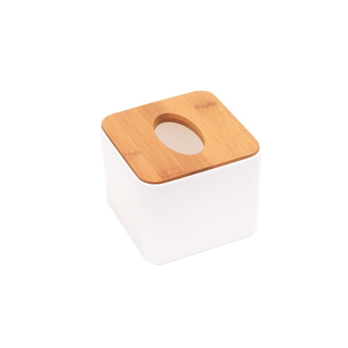 Taschentuchbox aus Kunststoff mit Bambusdeckel – 2er-Pack 2