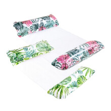 (Green Red) 1pc/2pcs Inflatable Double Tube Green Leaf Float Thickened Tropical Rainforest Float Bed Water Inflatable Hammock Single Recliner