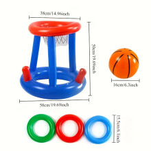 1pc Swimming Pool Floating Toy Game Set - Floating Pool Basketball Hoop and Pool Ring Throwing Game