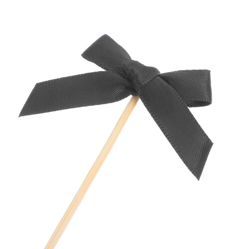 Sorte stofsløjfe dessertpinde 20 stk. 2