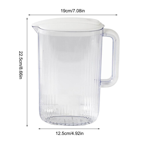 Acrylic Pitcher with Lid and Handle White 7.08x8.66 Inch 2