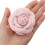 Broche de tecido com camélia rosa, 7 cm – Pacote com 6 unidades 4