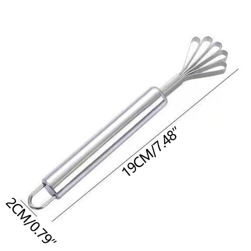 Fiskeskræller/kokosnøddeskærer i rustfrit stål, ergonomisk håndtag, 1 2