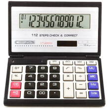 Basic Calculator Large 12-Digit Display Mini Folding Solar