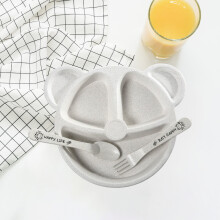 Bol à ventouse pour bébé – Assiette d'alimentation en plastique blanc