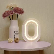 Letra del alfabeto vintage con luz LED, 16 cm, blanco cálido.