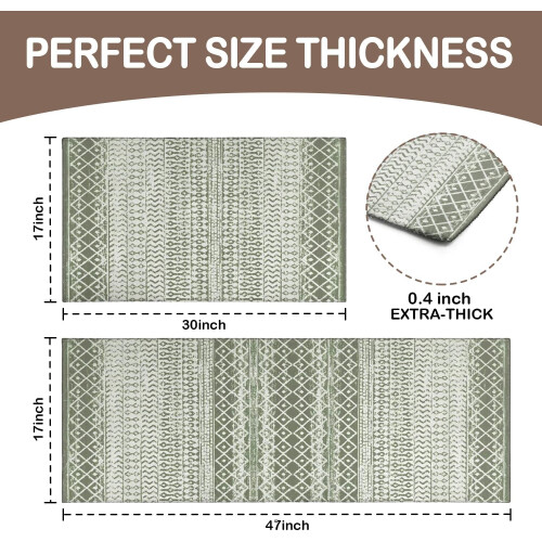Boho Moroccan Kitchen Mat 17.7 x 47.2 in 2