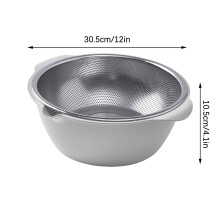Ensemble passoire et bol mélangeur en acier inoxydable de 30 cm (12 pouces) - 2 pièces