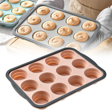 Moule à muffins en silicone avec cadre en métal – 12 cavités