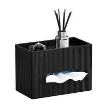 Stylish Rectangular PU Leather Tissue Box Perfect For-Black