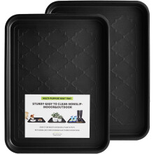 Plateau à bottes noir imperméable et antidérapant 42,4 cm x 32,5 cm (lot de 2)