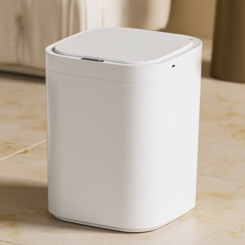 Lixeira automática com sensor e tampa, 3,8 galões, branca 1