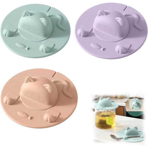 Silicone Cat-Head Tea Bag Holder for Mugs (3 pcs)