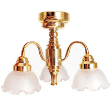 Lustre miniature à l'échelle 1/12 avec 3 lumières LED