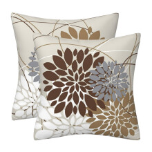Ensemble de 2 housses de coussin en lin – 45,7 x 45,7 cm (18 x 18 pouces),