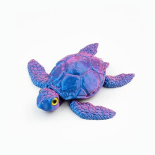 Adorno de tortuga morado impreso en 3D, 8 cm, articulaciones móviles.