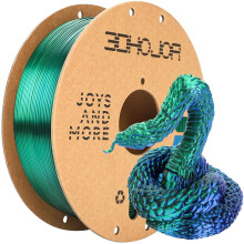Filament PLA Silk 1.75mm, culoare dublă albastru-verde, 1kg