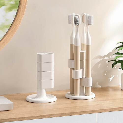 Drehbarer Zahnbürstenhalter für Badezimmer/Schreibtisch, 1 oder 2 Stück