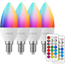 E12 kandelaarlampen met kleurverandering, 450lm, 5W, 4 stuks