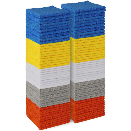 Panos de limpeza de microfibra, pacote com 50 unidades, 30 x 30 cm (12 x 12 polegadas)