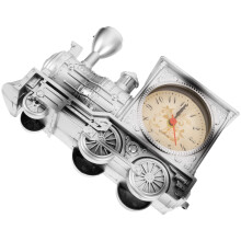 Sveglia analogica da scrivania con motore ferroviario, colore argento, confezione da 1