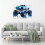Monster Truck Wandteppich, blaue Farbspritzer, Polyester 5