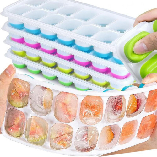Silicone Ice Cube Tray 14-Cavity with Lid 1