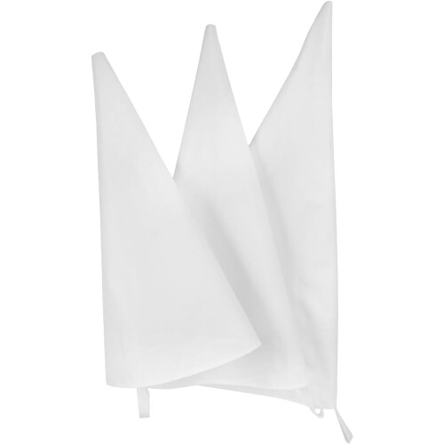 Lot de 3 poches à douille réutilisables en coton, résistantes et souples, blanches.