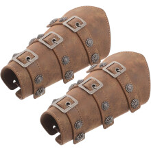 Vintage-Lederarmband, mittelalterlicher Armschutz aus Kunstleder