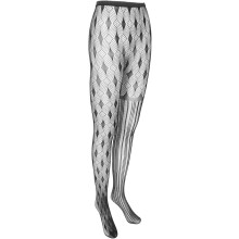 Netzstrumpfhose für Damen, hoher Bund, asymmetrisches Muster