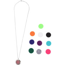 Aromaterapihalsband Hänge Rostfritt Stål Dekorativ Diffuser Halsband Refill Pads