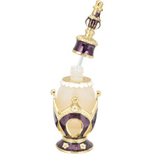 Frasco de perfume de 25 ml, botella auxiliar para aceites esenciales, de vidrio morado y aleación, recargable, accesorio de aromaterapia.