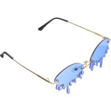 Lunettes de soleil fantaisie en forme de larme ornées de strass pour femmes, lunettes décoratives tendance pour les fêtes