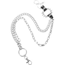 Silberne Punk-Geldbörsenkette für Herren, Vintage-Jeanskette aus Metall mit spitzen Nieten, perfekt für Hip-Hop- und Streetwear-Accessoires