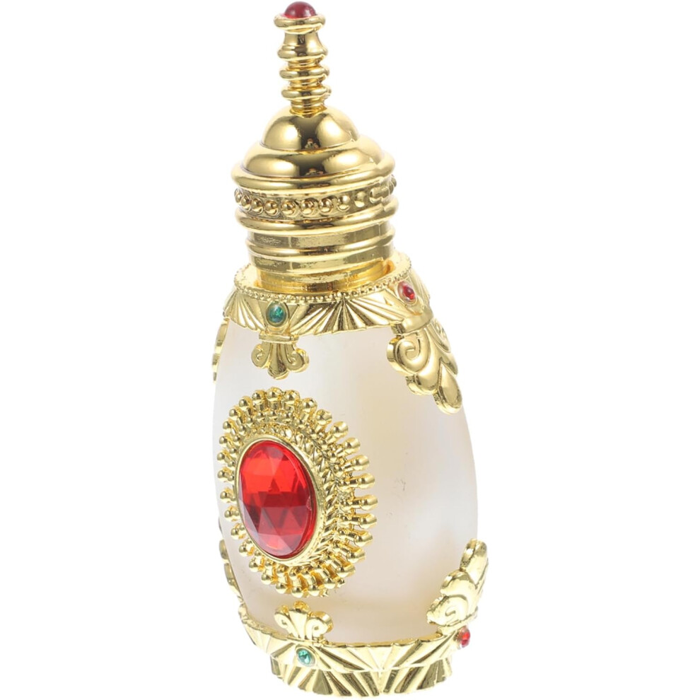 Hkhbjs 15Ml Red Glass Perfume Bottle Refillable Mini Aroma Bottle Essential Oil Container