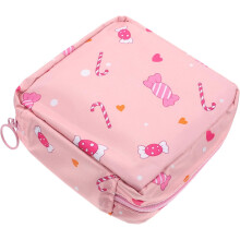 Large Capacity Lovely Period Bag Thickened Pink Candy Color Sanitary Pad Storage Pouch