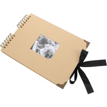 Handmade DIY Photo Album with Black Pages and Yellow Ribbon Bowtie