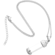 Halskette mit Anhänger in Form eines aufklappbaren Parfümflakons aus Edelstahl und Glas für Damen