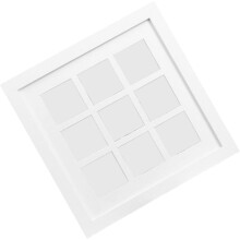 Quadratischer 12-Zoll-DIY-Fotorahmen mit 9-facher Rasterung, weißer Holzrahmen zum Aufhängen an der Wand oder zum Aufstellen auf dem Tisch