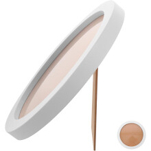 Moderner runder, weißer Bilderrahmen (20 cm Durchmesser) mit Ständer und Wandhalterung