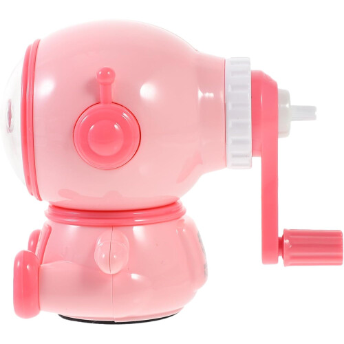 Manual Adjustable Single Hole Pencil Sharpener Cartoon Astronaut Design Pink Hand-Crank Sharpener