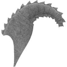 Gray Witch Hat with Rhinoceros Tail Element for Adults Soft Wizard Cosplay Cap Comfortable Fit