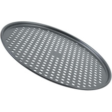 Moule à gâteau rond en acier au carbone avec revêtement antiadhésif, esthétique et pratique, idéal pour la cuisson de pizzas.