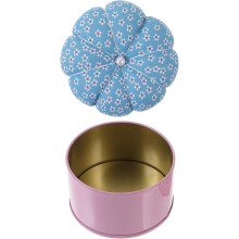 Scatola porta spilli da cucito con spilli con testa in vetro per lavori fai da te, organizer per aghi con testa a sfera.