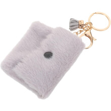 Mini porte-monnaie porte-clés en peluche douce, organisateur compact pour les voyages et le quotidien