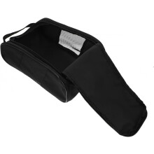 Draagbare zwarte schoenenopbergtas met ritssluiting, handzame tas voor in de sportschool of op reis.
